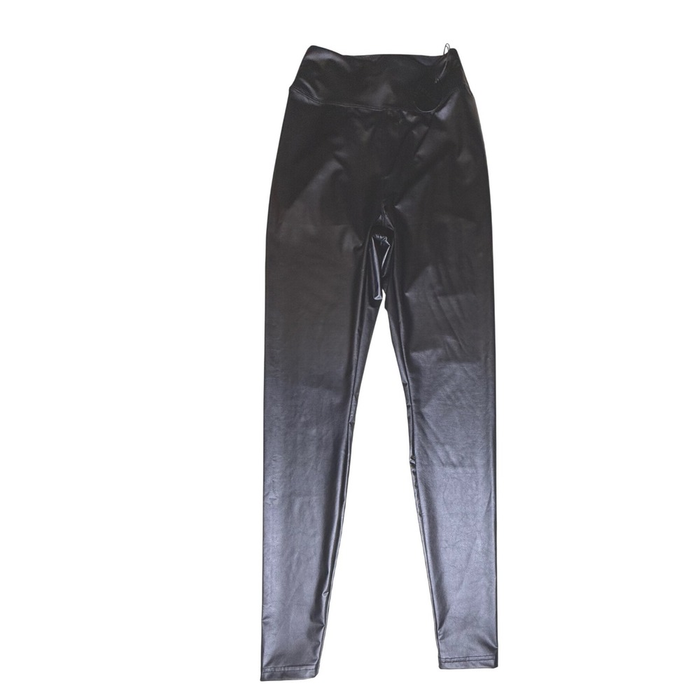 OFFLINE‎ by Aerie Faux Leather Leggings High Waisted Black Slim Fit NWT-861